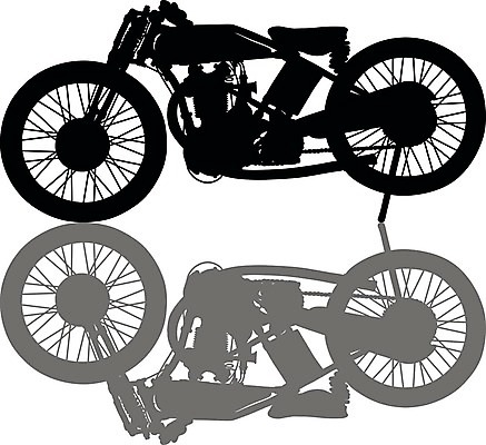 EPS 해외이미지 실루엣 일러스트 사람없음 검은색 오토바이 클래식 해외일러스트 컬러 컨셉 촬영기법 바이크 파일형식 벡터 이미지허브