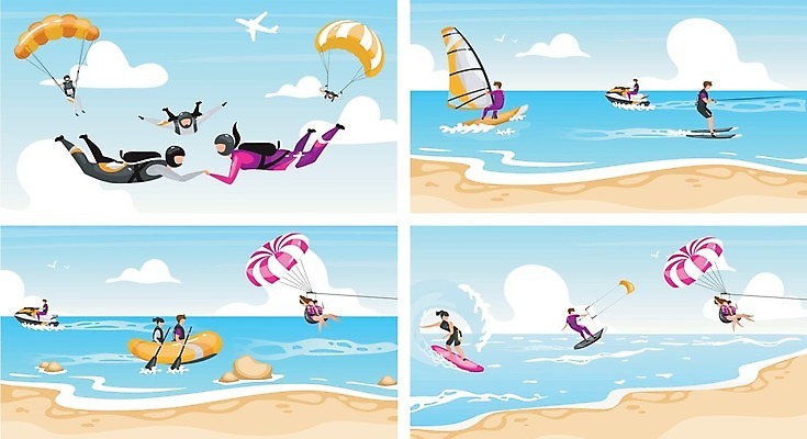 EPS 해외이미지 캐릭터 라이프스타일 디자인 커플 스포츠 바다 백그라운드 일러스트 바람 아이디어 사람 야외 물 세트 점프 에너지 비행 윈드서핑 수상스포츠 보트 서핑 플랫 스카이다이빙 다이빙 심플 엘리먼트 운동가 해외일러스트 일러캐릭터 자연요소 컨셉 관계 모션 날씨 생활 수영 배 익스트림스포츠 수중스포츠 선박 파일형식 벡터 이미지허브