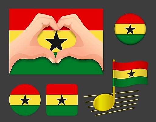 EPS 해외이미지 물결 일러스트 사랑 세트 쪽지 깃발 심볼 사인 가나 고립 해외일러스트 감정 파일형식 벡터 서아프리카 이미지허브