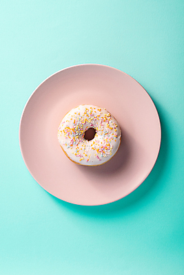 포토 JPG 해외이미지 하늘색 실내 사람없음 하이앵글 도넛 연분홍색 미니멀 해외포토 뷰포인트 분홍색 디저트 내부 파란색 파일형식 이미지허브