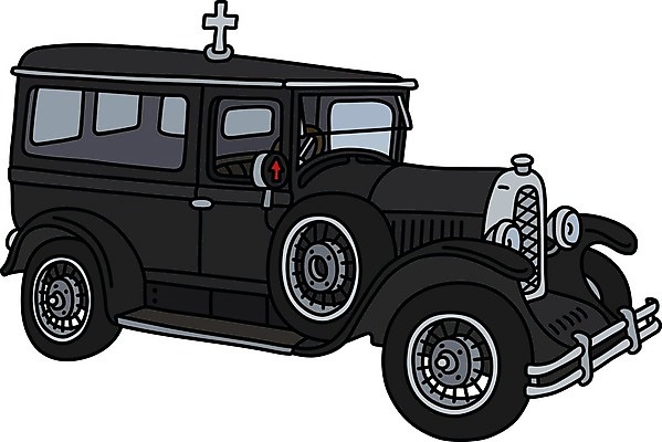 EPS 해외이미지 십자가 일러스트 자동차 사람없음 검은색 빈티지 클래식 승합차 복고 클래식카 장례 운구 해외일러스트 육상교통 컬러 컨셉 승용차 파일형식 벡터 이미지허브