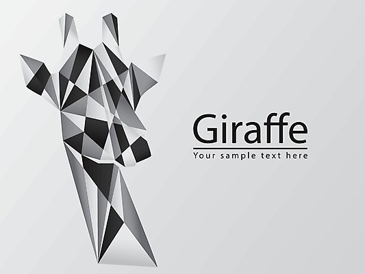 EPS 해외이미지 디자인 컨셉 일러스트 사람없음 그래픽 회색 기린 폴리곤 해외일러스트 컬러 포유류 파일형식 벡터 이미지허브