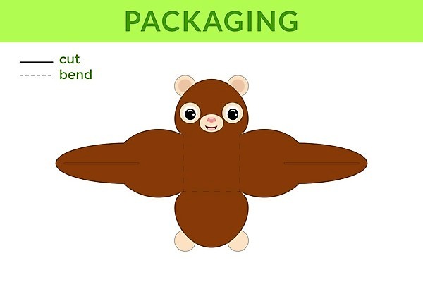 EPS 해외이미지 가방 일러스트 사람없음 원숭이 종이접기 DIY 전개도 해외일러스트 잡화 종이 포유류 취미 접기 파일형식 벡터 이미지허브