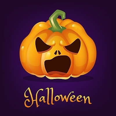 EPS 해외이미지 일러스트 사람없음 보라색 주황색 잭오랜턴 레터링 해외일러스트 컬러 할로윈 파일형식 벡터 이미지허브