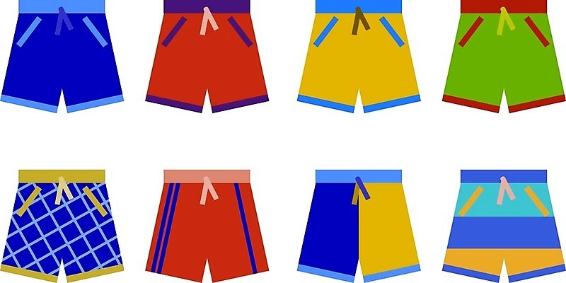EPS 해외이미지 옷 남자 수영복 일러스트 반바지 미술 여름 세트 유행 흰색 직물 면 그룹 속옷 만화 수집 오브젝트 팬티 고립 해외일러스트 계절 컬러 바지 문화예술 사람 파일형식 벡터 이미지허브