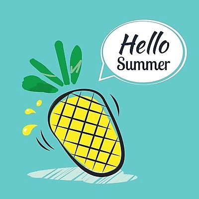 EPS 해외이미지 영어 말풍선 일러스트 사람없음 파인애플 민트색 해외일러스트 문자 컬러 과일 열대과일 파일형식 벡터 이미지허브