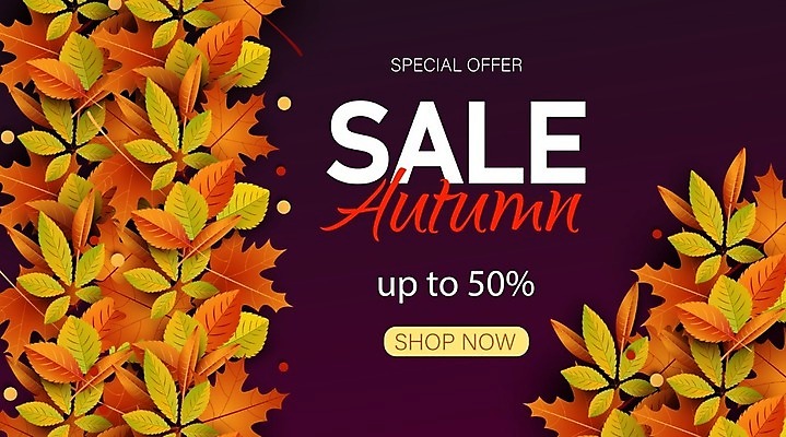 EPS 해외이미지 디자인 단풍 낙엽 일러스트 타이포그라피 사람없음 쇼핑 갈색 세일 보라색 가을 반값 해외일러스트 문자 계절 컬러 잎 파일형식 벡터 이미지허브