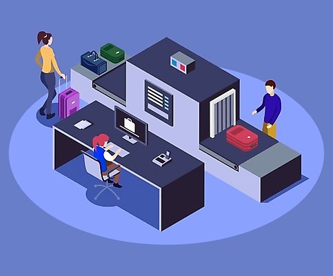 EPS 해외이미지 전신 디자인 여행 가방 일러스트 엑스레이 서기 사람 앉기 상반신 성인 세명 3D 여행객 짐 공항 보안 수하물 스캐너 컨베어밸트 성인만 검색대 해외일러스트 잡화 의학 교통시설 모션 안전 기계 디지털합성 파일형식 벡터 이미지허브