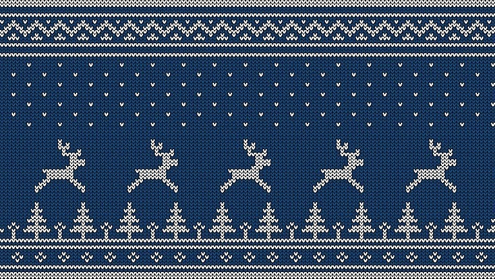 EPS 해외이미지 나무 디자인 백그라운드 크리스마스 패턴 일러스트 사슴 사람없음 파란색 직물 뜨개질 질감 자수 순록 스타일 해외일러스트 식물 기념일 컬러 무늬 포유류 취미 파일형식 벡터 이미지허브