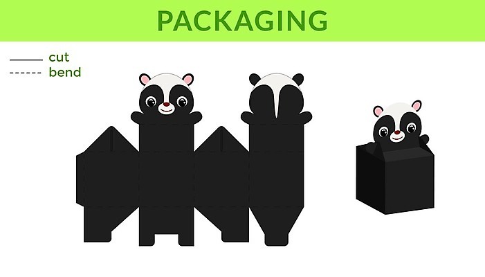 EPS 해외이미지 일러스트 사람없음 종이접기 DIY 스컹크 전개도 해외일러스트 종이 취미 접기 파일형식 벡터 이미지허브