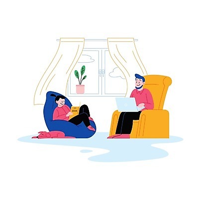 EPS 해외이미지 전신 한마리 라이프스타일 여자 남자 화분 반려견 여유 일러스트 창문 휴식 들기 앉기 성인 두명 일상 책 반려동물 소파 독서 기댐 타이핑 작업 커튼 강아지 힐링 성인만 빈백 해외일러스트 동물 1 감정 생활용품 컨셉 의자 모션 사람 라이프 생활 개 파일형식 벡터 이미지허브