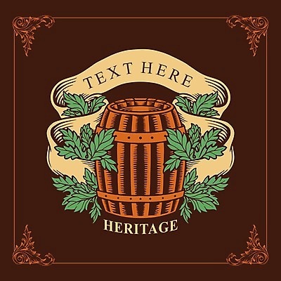 EPS 해외이미지 디자인 일러스트 프레임 통 사람없음 복고 바로크 오크통 프리미엄 해외일러스트 파일형식 벡터 이미지허브