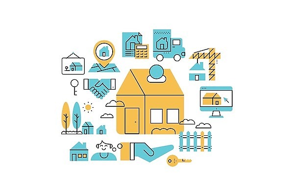 EPS 해외이미지 일러스트 부동산 악수 주택 사람모양 사람없음 울타리 모니터 트럭 이사 손모양 타워크레인 해외일러스트 모양 자동차 손짓 건물 담장 컴퓨터 재산 기중기 파일형식 벡터 손_신체부위 이미지허브