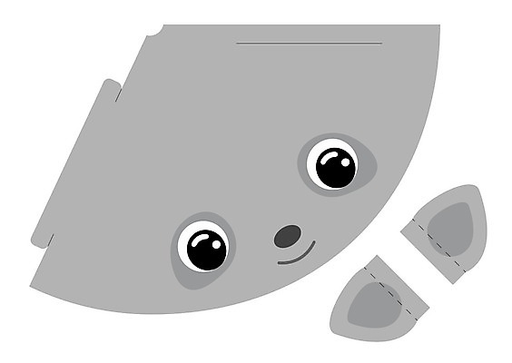 EPS 해외이미지 행복 일러스트 사람없음 계획 종이접기 원뿔 DIY 라쿤 전개도 해외일러스트 도형 감정 종이 컨셉 취미 너구리 접기 파일형식 벡터 이미지허브