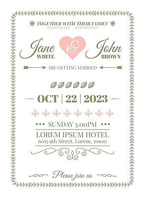 EPS 해외이미지 결혼 잎 일러스트 결혼식 화살 사람없음 하트 빈티지 청첩장 감성 해외일러스트 모양 식물 컨셉 카드_감사 이벤트 파일형식 벡터 이미지허브