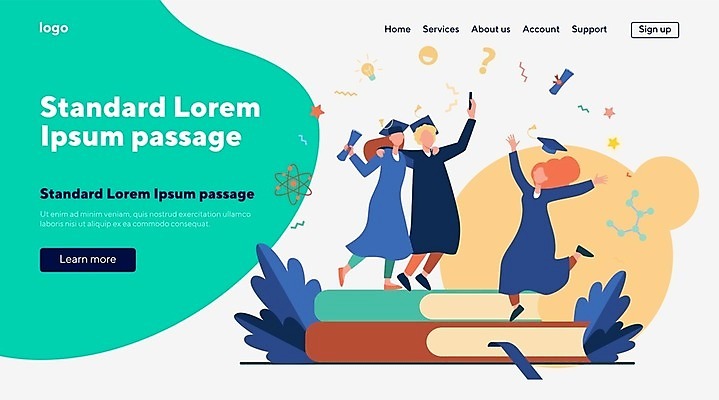 EPS 해외이미지 학생 여자 교육 행복 일러스트 학사모 졸업 성공 성인 책 세명 기쁨 졸업가운 졸업장 성인여자만 해외일러스트 모자_잡화 감정 컨셉 사람 가운 여자만 성인만 파일형식 벡터 이미지허브