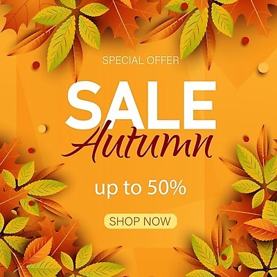EPS 해외이미지 디자인 단풍 낙엽 잎 일러스트 타이포그라피 사람없음 쇼핑 노란색 세일 가을 원형 해외일러스트 도형 식물 문자 계절 컬러 파일형식 벡터 이미지허브