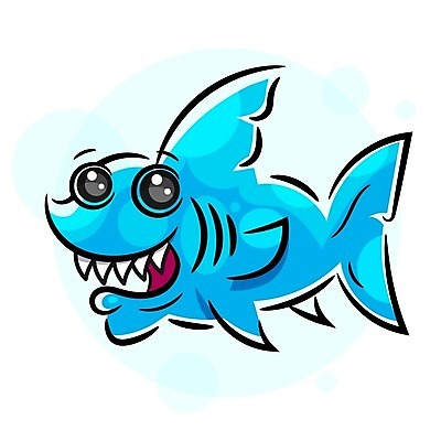 EPS 해외이미지 동물캐릭터 일러스트 사람없음 상어 해외일러스트 일러캐릭터 동물 캐릭터 어류 파일형식 벡터 이미지허브