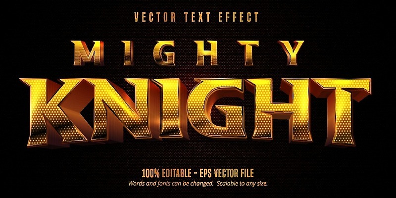 EPS 해외이미지 알파벳 일러스트 텍스트 타이포그라피 사람없음 단어 3D 금속 힘 황금 영화 광택 신화 효과 해외일러스트 문자 영어 재질 문화예술 디지털합성 파일형식 벡터 이미지허브