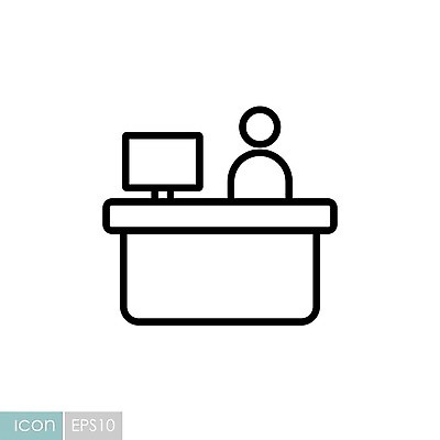 EPS 해외이미지 디자인 일러스트 비즈니스 탁자 호텔 사람 픽토그램 사무실 라벨 정보 시간 도움 플랫 계산대 심볼 책상 서비스 흔적 사인 안내원 여관 관리자 신분증 접수 해외일러스트 직업 가구 컨셉 숙소 프레임 증명서 파일형식 벡터 생활용품 오브젝트 이미지허브