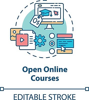 EPS 해외이미지 교육 일러스트 학사모 졸업 수업 사람없음 모니터 온라인강의 이러닝 해외일러스트 모자_잡화 컴퓨터 강의 파일형식 벡터 언택트 이미지허브