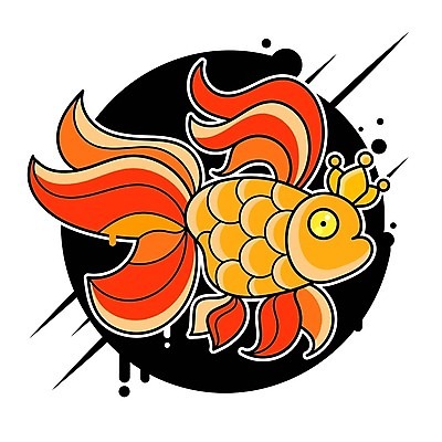 EPS 해외이미지 동물캐릭터 일러스트 사람없음 금붕어 해외일러스트 일러캐릭터 동물 캐릭터 어류 파일형식 벡터 이미지허브