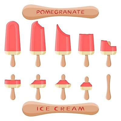 EPS 해외이미지 일러스트 아이스크림 디저트 사람없음 빨간색 세트 막대기 해외일러스트 음식 컬러 파일형식 벡터 이미지허브