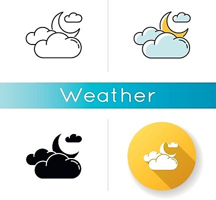 EPS 해외이미지 구름 일러스트 날씨 종류 사람없음 세트 원형 초승달 해외일러스트 자연요소 도형 달 파일형식 벡터 이미지허브