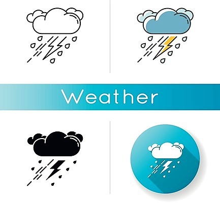 EPS 해외이미지 구름 일러스트 날씨 종류 사람없음 세트 원형 비 번개 비구름 뇌우 해외일러스트 자연요소 도형 먹구름 파일형식 벡터 구름_자연 이미지허브
