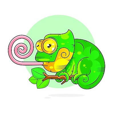 EPS 해외이미지 동물캐릭터 일러스트 사람없음 카멜레온 해외일러스트 일러캐릭터 동물 캐릭터 파충류 파일형식 벡터 이미지허브