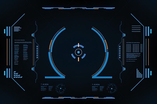 EPS 해외이미지 일러스트 그래프 사람없음 그래픽 파란색 빛 디지털 UI 계기판 인터페이스 가상 해외일러스트 컬러 파일형식 벡터 이미지허브