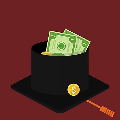 EPS 해외이미지 교육 돈 일러스트 학사모 졸업 사람없음 해외일러스트 모자_잡화 재산 파일형식 벡터 이미지허브