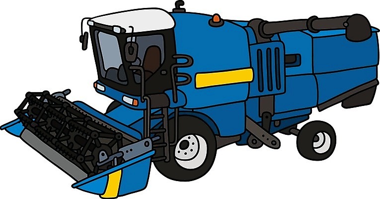 EPS 해외이미지 밭 농업 일러스트 옥수수 여름 파란색 노란색 검은색 기계 수확 업무 결합 만화 귀 밭일 해외일러스트 계절 산업 컬러 곡류 신체부위 작업 파일형식 벡터 이미지허브