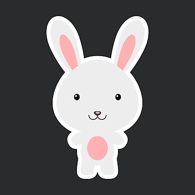 EPS 해외이미지 한마리 동물캐릭터 일러스트 사람없음 토끼 흰토끼 해외일러스트 일러캐릭터 동물 캐릭터 1 포유류 반려동물 파일형식 벡터 이미지허브