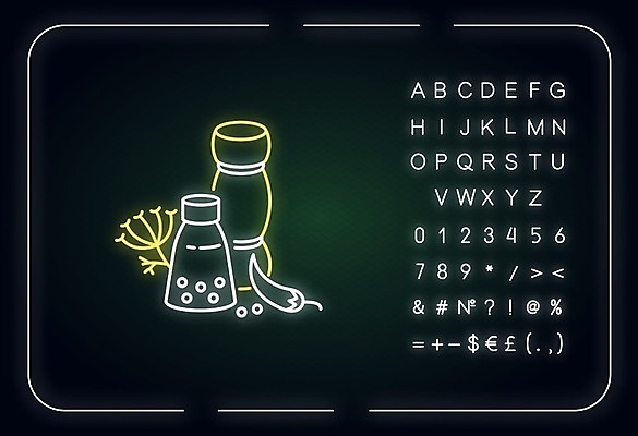 EPS 해외이미지 일러스트 사람없음 향신료 네온 인도음식 해외일러스트 음식 동양음식 향미료 파일형식 벡터 이미지허브