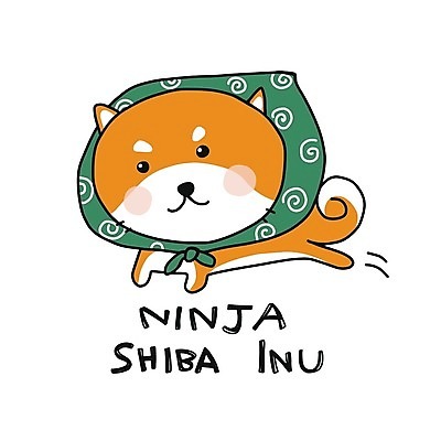 EPS 해외이미지 일러스트 사람없음 달리기 귀여움 보자기 강아지 개캐릭터 닌자 시바견 해외일러스트 동물캐릭터 컨셉 모션 반려동물 개 파일형식 벡터 천_직물 이미지허브