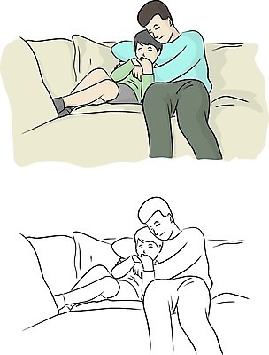 EPS 해외이미지 라이프스타일 손 남자 행복 아들 어린이 가구 백그라운드 컨셉 일러스트 가족 관계 포옹 주택 함께함 실내 사랑 미소 웃음 사람 앉기 소년 성인 부모 소파 방 아빠 낙서 스케치 그림 윤곽 손그림 고립 해외일러스트 감정 생활용품 의자 안기 모션 표정 미술 내부 건물 생활 신체부위 파일형식 벡터 이미지허브