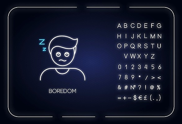 EPS 해외이미지 일러스트 사람모양 사람없음 지루함 네온 해외일러스트 모양 감정 파일형식 벡터 이미지허브
