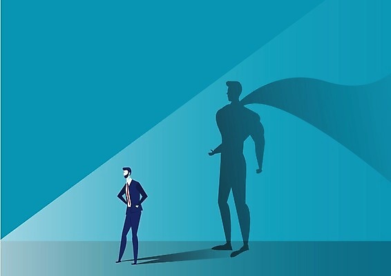 EPS 해외이미지 디자인 포즈 일러스트 비즈니스 성공 그림자 사람 힘 도전 성장 비즈니스우먼 자신감 대표 경영자 리더 기회 코믹 영웅 슈퍼히어로 승자 패기 힘찬 해외일러스트 여자 감정 컨셉 직장인 파일형식 벡터 이미지허브