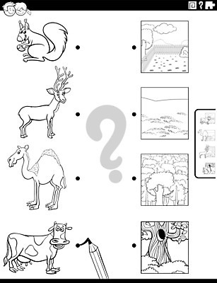 EPS 해외이미지 나무 동물 캐릭터 디자인 교육 어린이 일러스트 사슴 흑백 종류 경기 그래픽 책 환경 유치원 사막 게임 퍼즐 소 어플리케이션 숲 연결 만화 그림 다람쥐 낙타 페이지 문제집 해결 단봉낙타 색칠공부 해외일러스트 일러캐릭터 식물 스포츠 포유류 놀이 촬영기법 사람 학습 색칠 설치류 파일형식 벡터 이미지허브