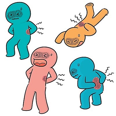 EPS 해외이미지 캐릭터 일러스트 근육 사람모양 건강 사람없음 고통 환자 허리통증 해외일러스트 일러캐릭터 모양 감정 의학 파일형식 벡터 이미지허브