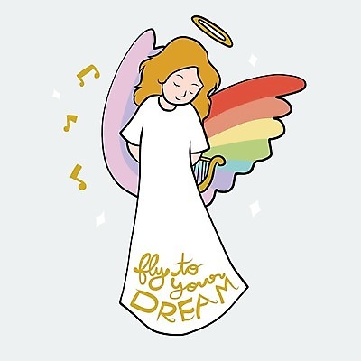 EPS 해외이미지 손글씨 여자 어린이 무지개 크리스마스 겨울 날개 음표 일러스트 하늘 천사 요정 사랑 미소 소녀 글자캘리그라피 눈감음 꿈 하프 무지개색 소녀한명만 해외일러스트 자연요소 기호 계절 기념일 감정 음악 캘리그라피 모션 현악기 표정 사람 컬러풀 여자한명만 소녀만 파일형식 벡터 이미지허브
