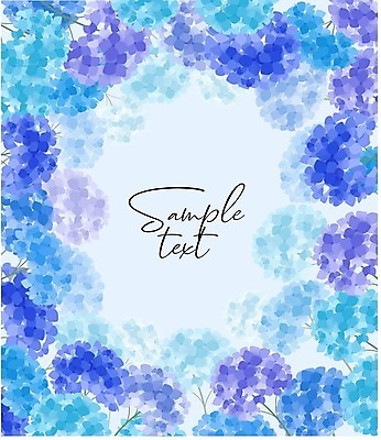 EPS 해외이미지 백그라운드 일러스트 프레임 타이포그라피 사람없음 파란색 우아함 수국 카피스페이스 해외일러스트 문자 꽃 컬러 컨셉 공백 파일형식 벡터 이미지허브