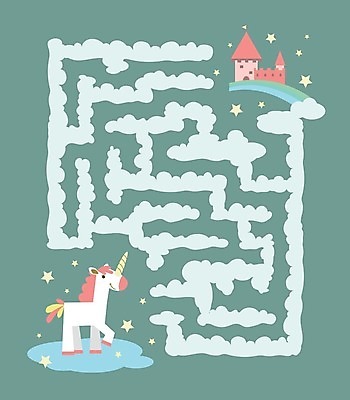 EPS 해외이미지 캐릭터 학생 도로 길 어린이 선 지도 일러스트 놀이 주택 미술 취미 유치원 게임 퍼즐 만화 그림 미로 해결 루트 방법 쉬운 유니콘 해외일러스트 일러캐릭터 교육 교통시설 문화예술 사람 건물 파일형식 벡터 이미지허브