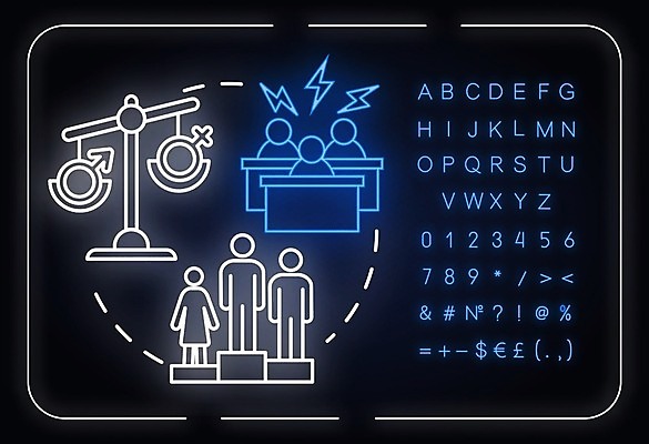 EPS 해외이미지 일러스트 사람모양 저울 사람없음 네온 성차별 해외일러스트 모양 차별 파일형식 벡터 이미지허브