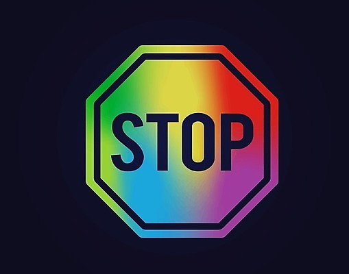 EPS 해외이미지 일러스트 타이포그라피 사람없음 표지판 그라데이션 무지개색 해외일러스트 문자 알림판 컬러풀 파일형식 벡터 이미지허브