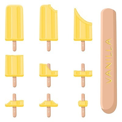 EPS 해외이미지 일러스트 아이스크림 디저트 사람없음 세트 노란색 막대기 해외일러스트 음식 컬러 파일형식 벡터 이미지허브