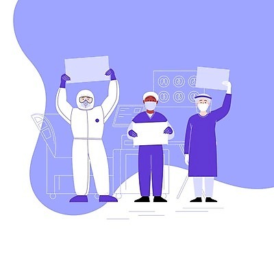 EPS 해외이미지 배너 포스터 안경 포즈 장갑 이동 유니폼 일러스트 함께함 병원 사람 약 의사 분노 잡기 작업 그룹 플랫 바이러스 민주주의 예방 반대 소셜 스트라이크 운동가 위기 전염병 정치 집회 항의 해외일러스트 잡화 옷 감정 컨셉 의학 모션 의료진 질병 파일형식 벡터 이미지허브