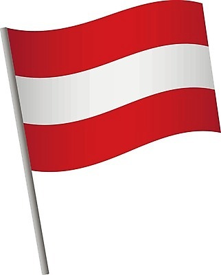 EPS 해외이미지 물결 일러스트 깃발 오스트리아 심볼 깃대 봉 고립 해외일러스트 유럽 파일형식 벡터 이미지허브