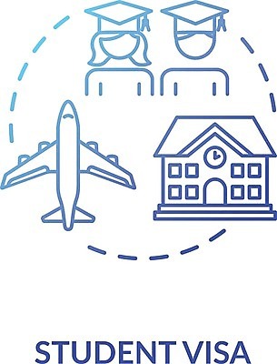 EPS 해외이미지 학생 교육 학교 비행기 사람없음 파란색 유학 비자 해외일러스트 컬러 항공교통 대중교통 파일형식 벡터 이미지허브